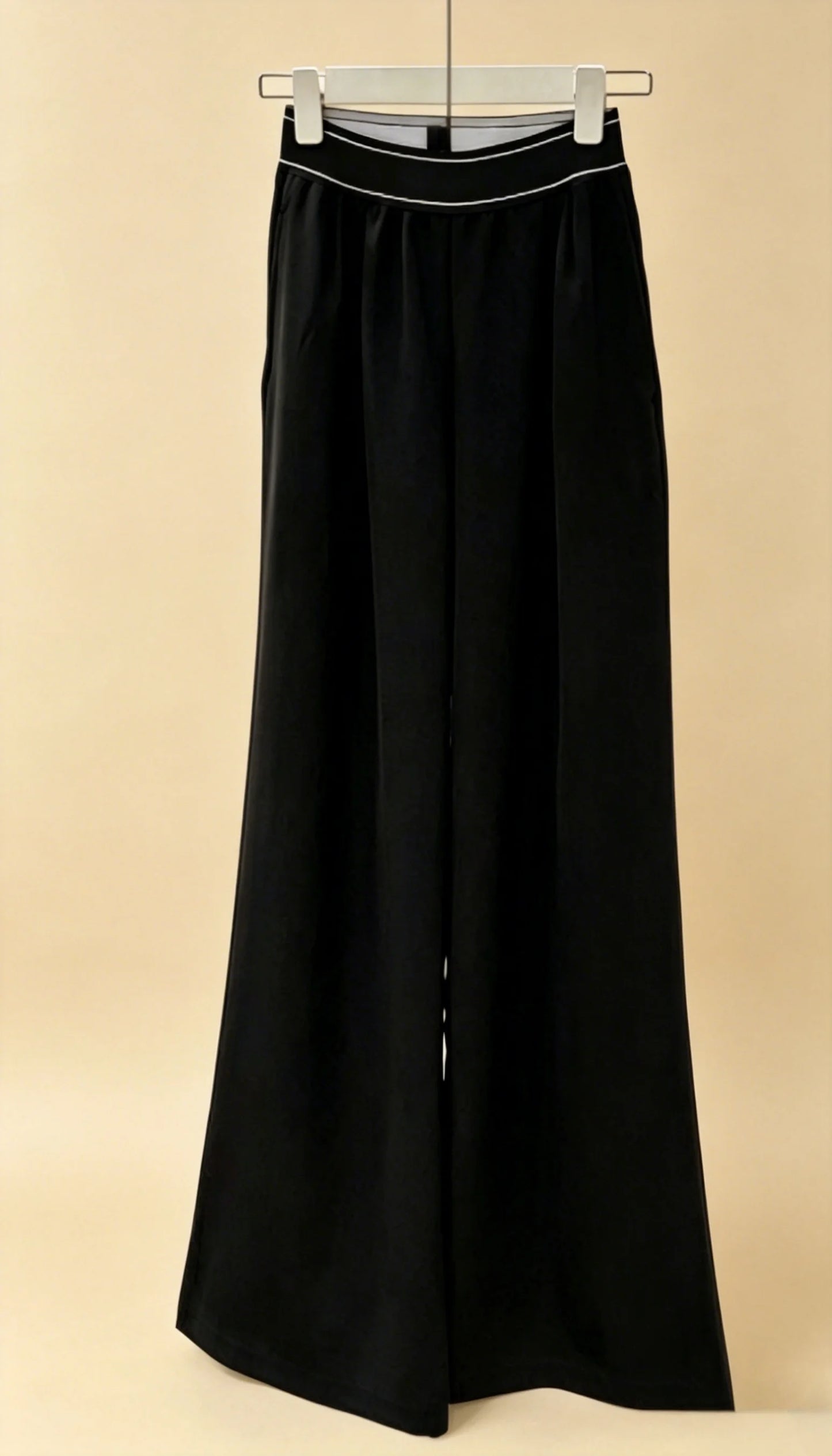 2026 New Style Womens Spliced Waist Casual Straight Pants Size M L Versatile Comfortable and Soft Code 041