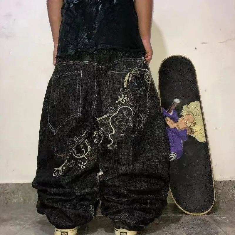 Woman Jeans Cargo Pants Women Clothing Y2k Baggy Harajuku Retro Hip Hop Embroidery Trousers Streetwear Ladies for Women
