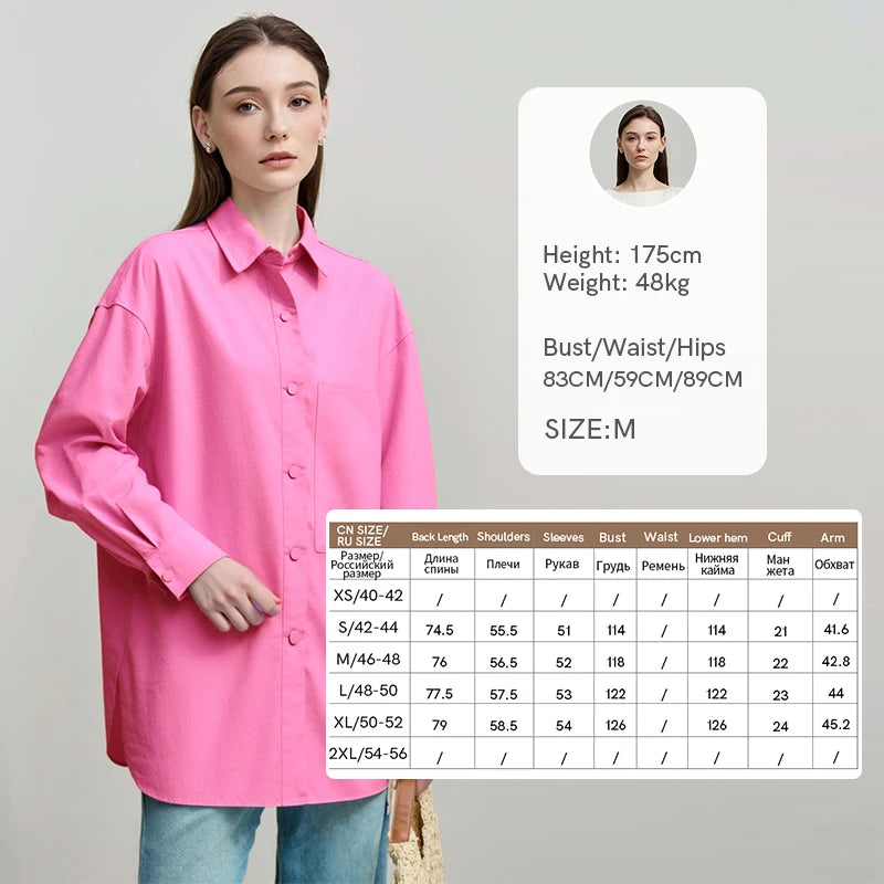 Amii Women's Jackets 2026 Autumn New Casual Loose Cotton Denim Shirt Jacket Letter Leather Patch Mid-Length Top Female 12641105