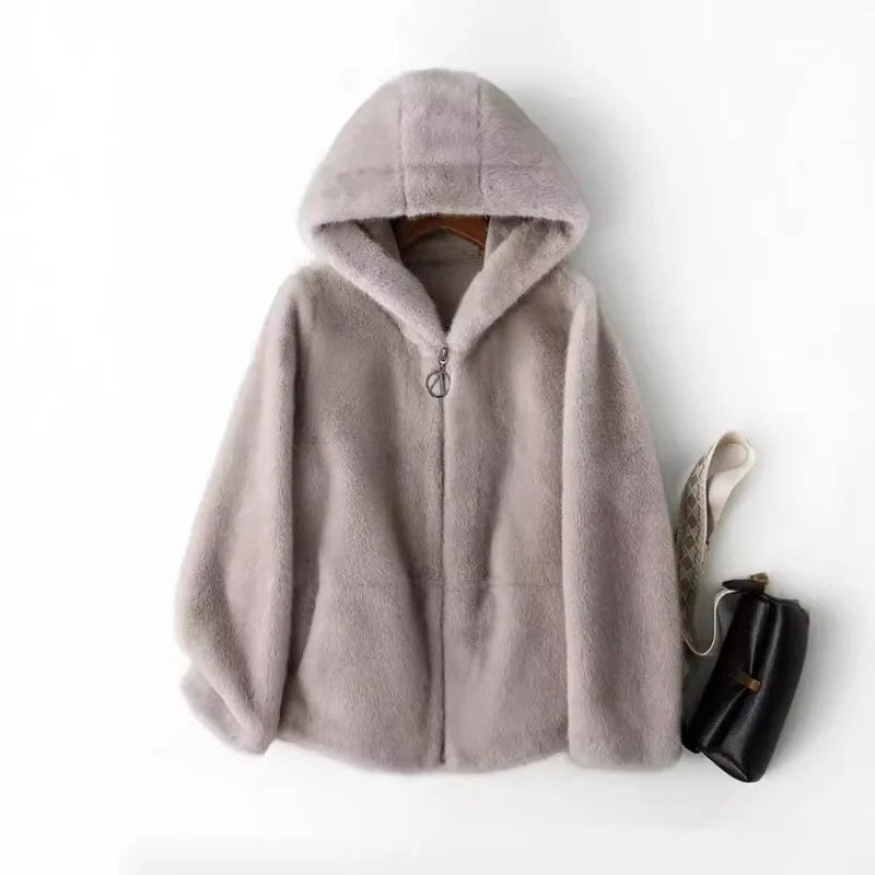 ZXRYXGS High Quality Faux Fur Coat Hoode Women's Jackets 2025 New Autumn and Winter Fashionable  Jackets Women Coat Tide