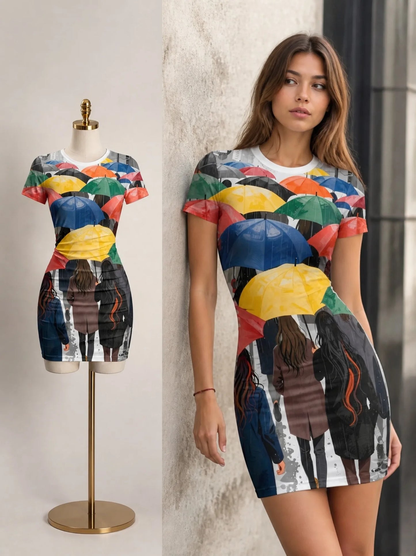 Womens Short Sleeve Bodycon Mini Dress Slim Fit Crew Neck Floral Print Casual Summer Party Cute Modern Fashion Vacation Sundress