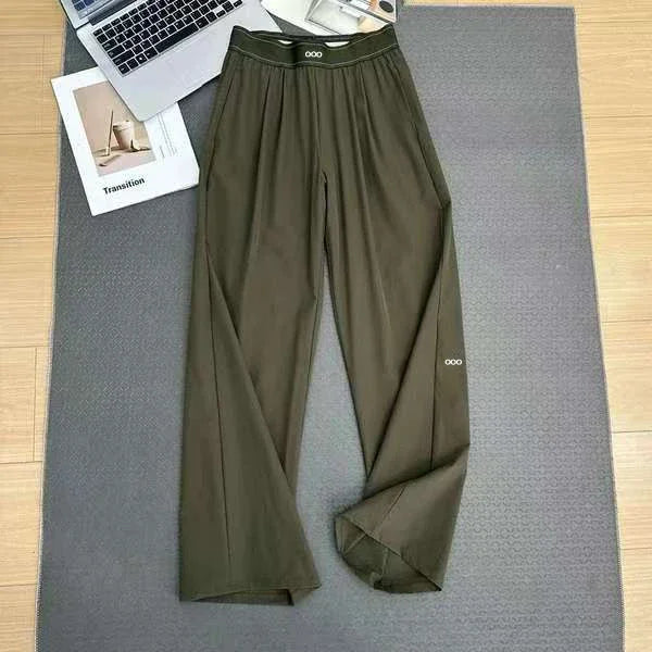 2026 Loose Casual Pants Women's Summer High Waist and Thin Yoga Pants Breathable Drape Straight Mouth Wide Leg Sweatpants