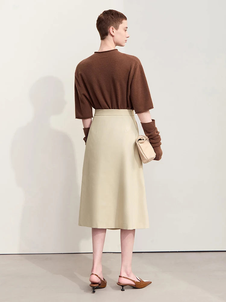 Amii Minimalism 2024 Autumn New Women's Skirts Rose Aroma Metal Decoration Matching Piece A-line Long Skirt For Women 12423020