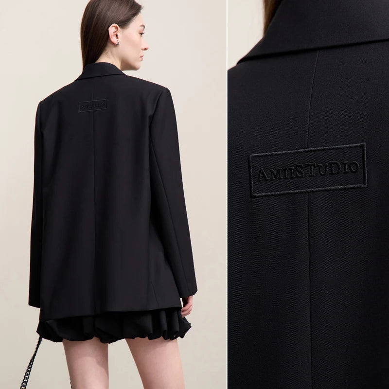 Amii Women's Jackets 2026 Autumn New V-neck Vest Bud Shorts Separate Blazer Women's Fashionable Versatile Top Female 12641056