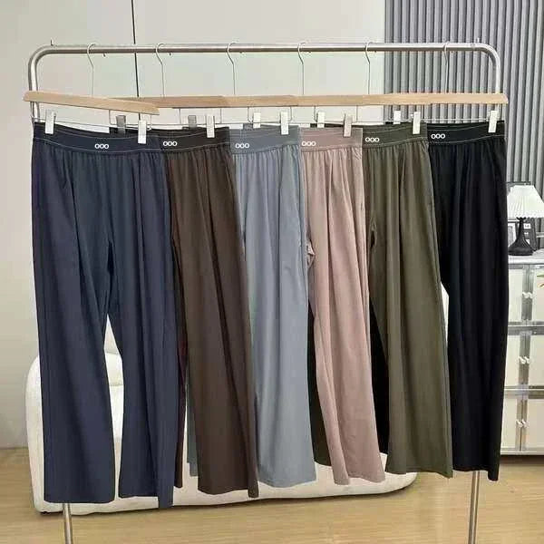 2026 Loose Casual Pants Women's Summer High Waist and Thin Yoga Pants Breathable Drape Straight Mouth Wide Leg Sweatpants
