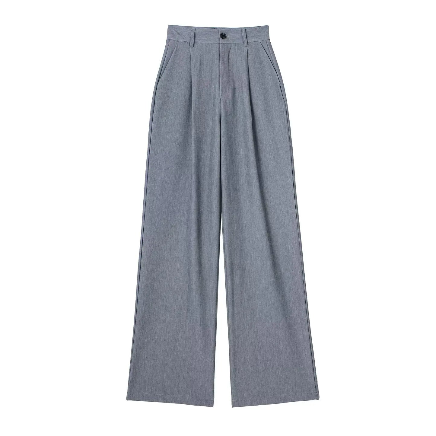 Willshela Women Fashion Solid Pleated Front Zipper Wide Leg Pants Vintage High Waist Full Length Female Chic Lady Trousers