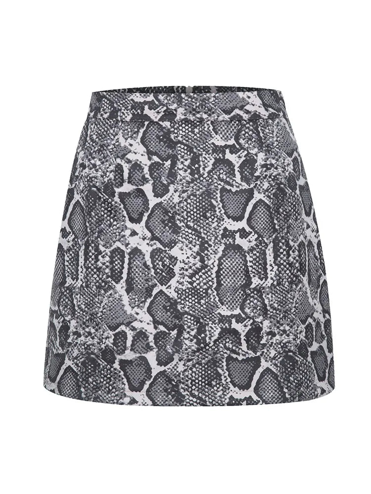 MiuKoMiYa A Line Suede Mini Skirts For Women 2024 Spring Split Leopard Short Skirt Bodycon High Waist Mini Women's Skirts Suede