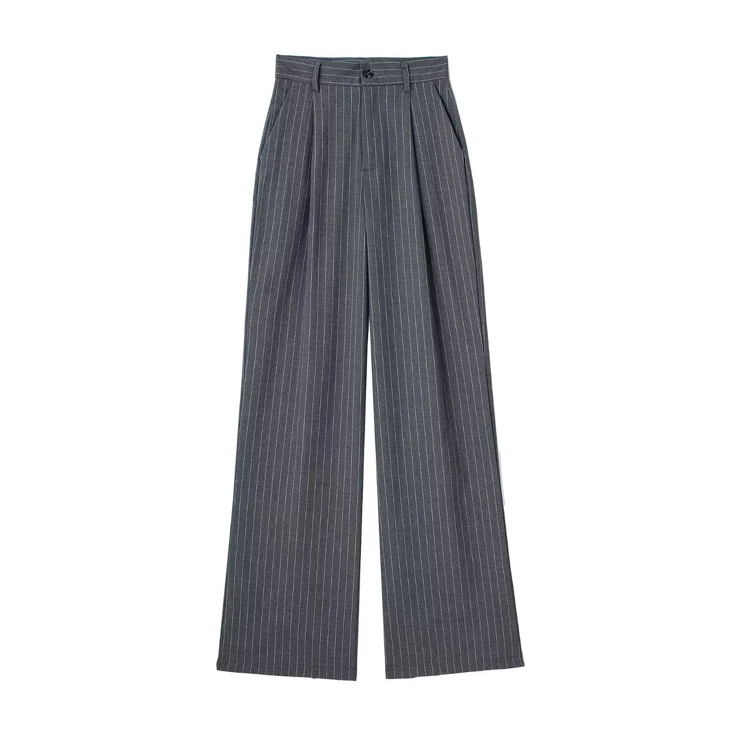 Willshela Women Fashion Solid Pleated Front Zipper Wide Leg Pants Vintage High Waist Full Length Female Chic Lady Trousers