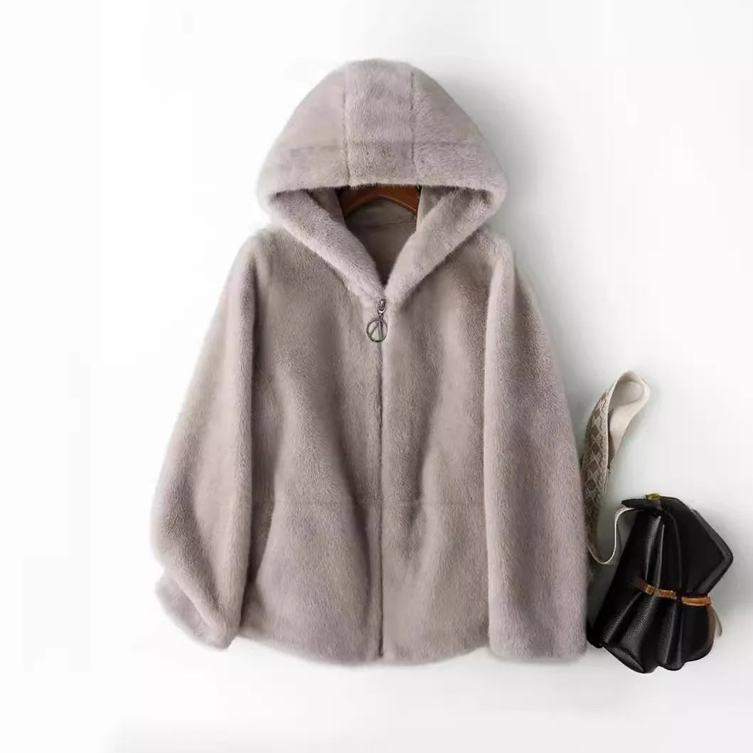 ZXRYXGS High Quality Faux Fur Coat Hoode Women's Jackets 2025 New Autumn and Winter Fashionable  Jackets Women Coat Tide